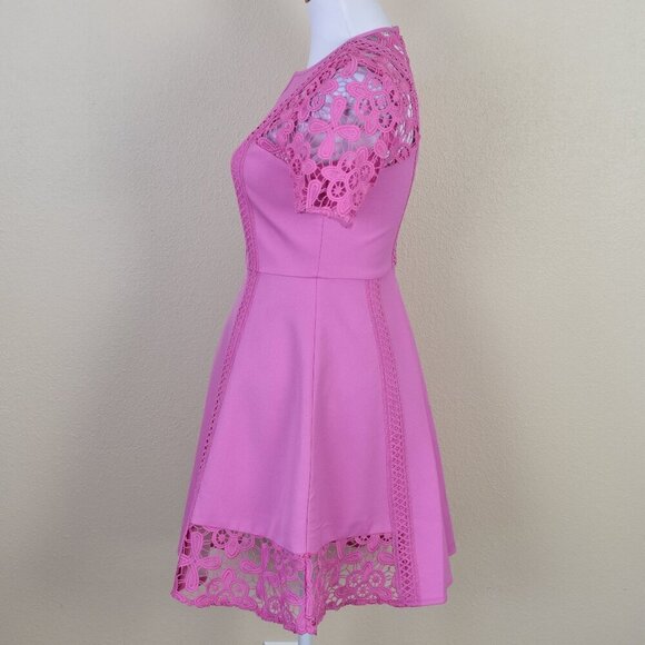 ASOS Crochet Lace Fit and Flare Pink Dress - 4 - Picture 5 of 10